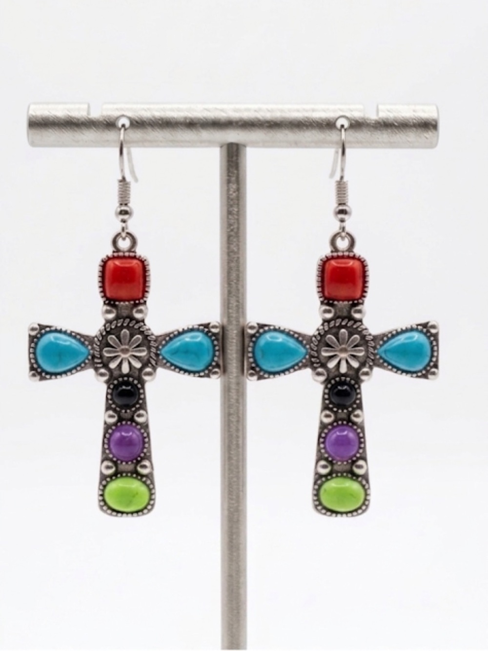 New Southwestern Cross Earrings cowgirlrodeo concert western - Picture 6 of 6